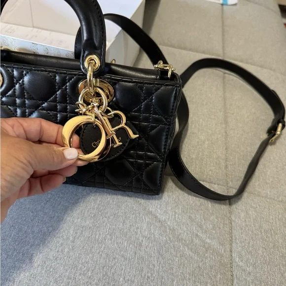 Dior Black and Gold Quilted Shoulder COPY BAG - Picture 5 of 6
